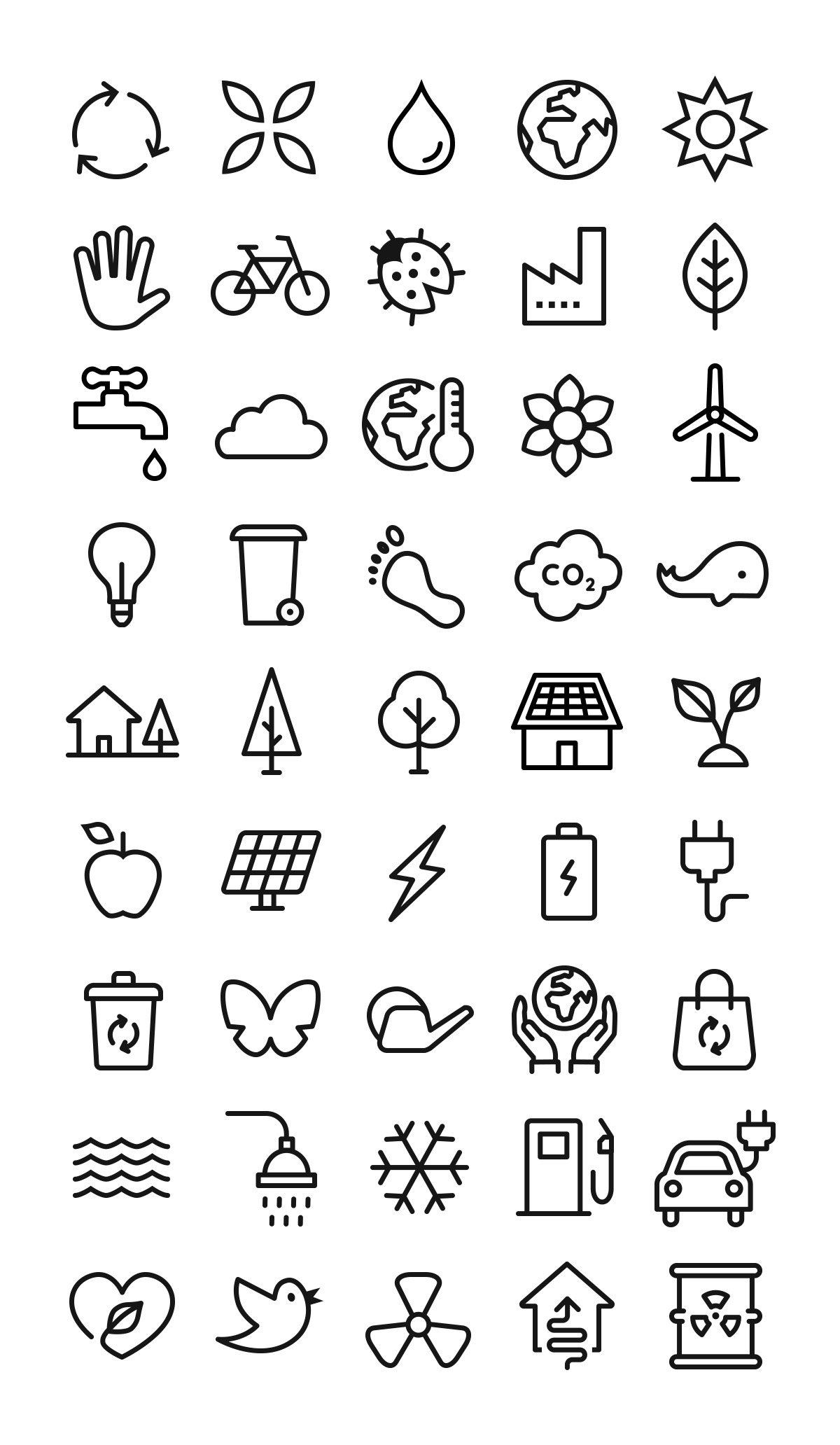 Environment Sustainable free icons set